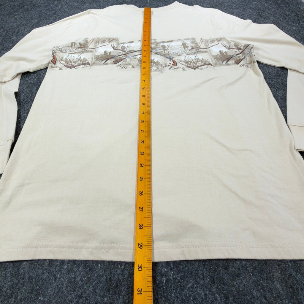 North River Henley Shirt Mens L Oyster Cotton Graphic Hunting Rifle NWT - take2supply