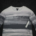 Tribal Long Sleeve Top Womens Small Cream Grey Abstract Stripe Knit 26850-2281 - take2supply