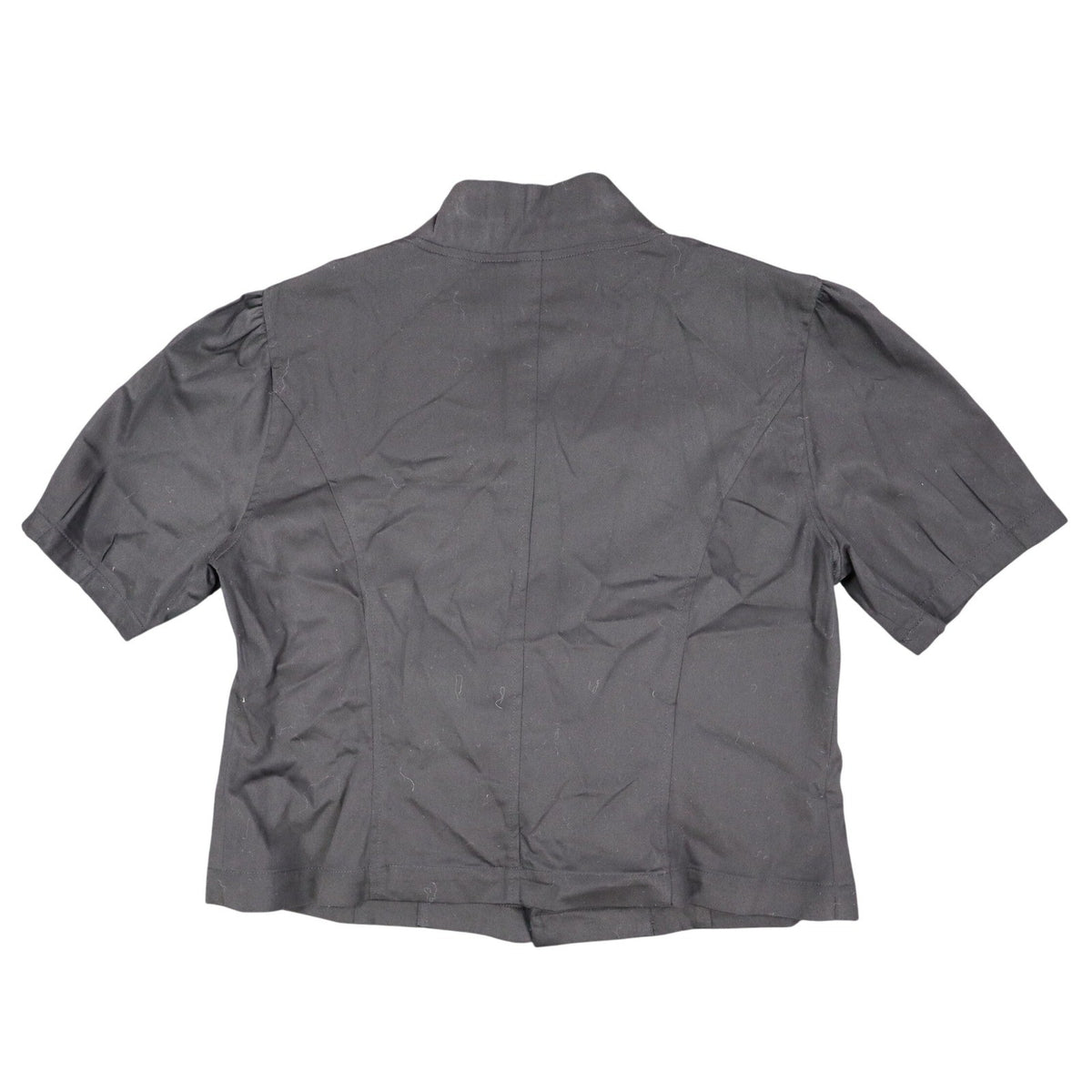Sharagano Studio Jacket Womens M Black Short Puff Sleeve Cropped Cotton 182674 - take2supply