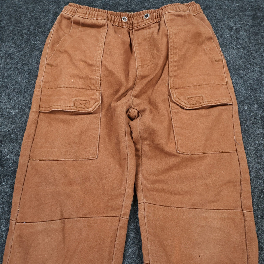 Rocawear Cargo Jogger Pants Boys L 14/16 Brown Cotton Stretch Utility Streetwear - take2supply