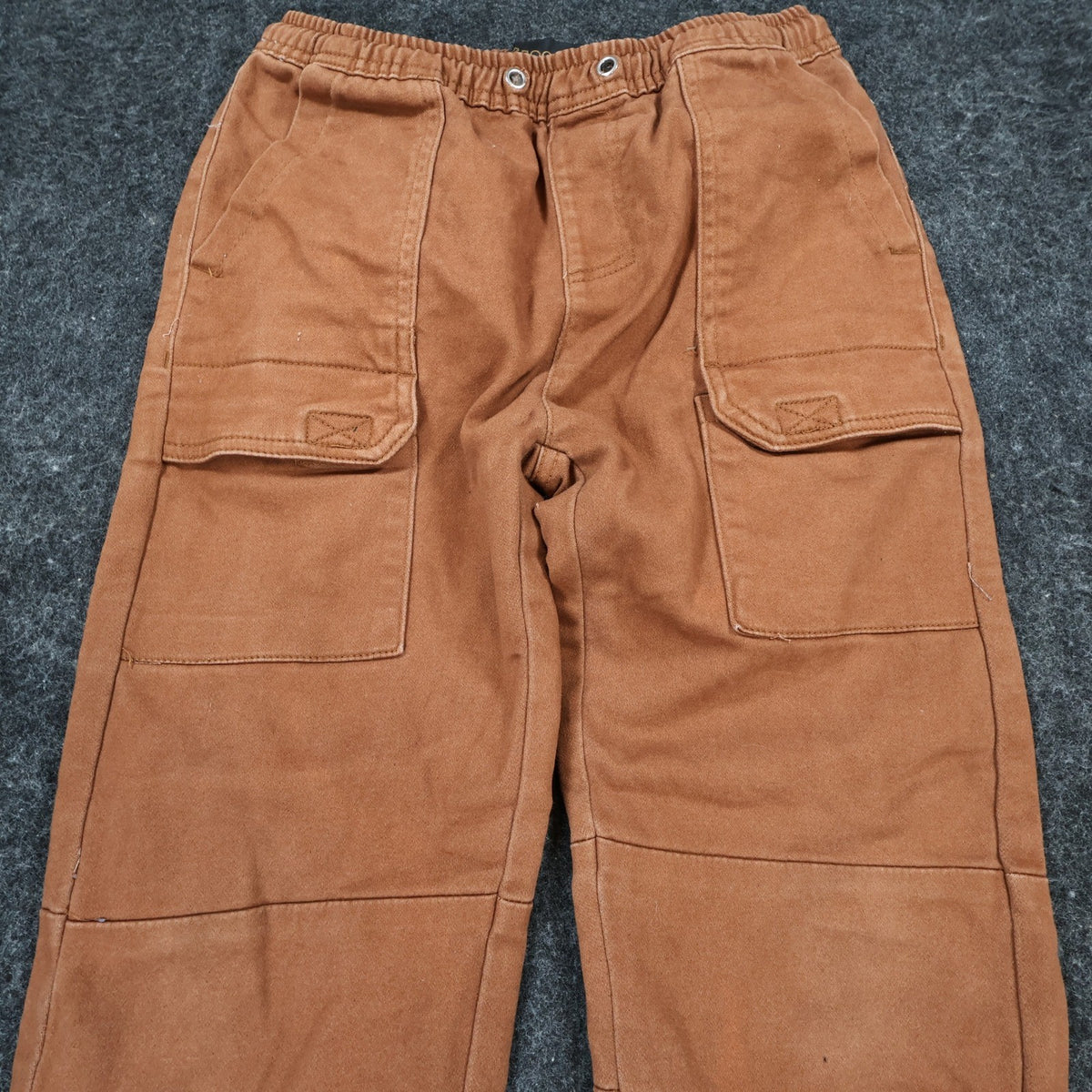 Rocawear Cargo Jogger Pants Boys L 14/16 Brown Cotton Stretch Utility Streetwear - take2supply