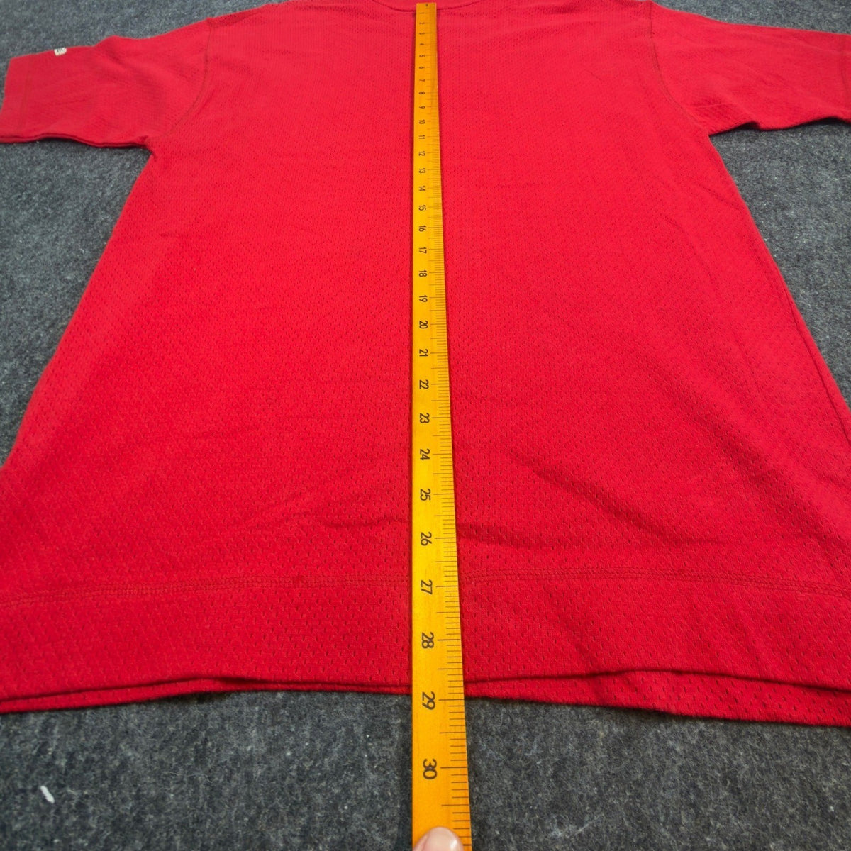 Ferruche V-Neck Shirt Mens M Red Cotton Mesh Knit Deadstock Y2K 17-121 - take2supply