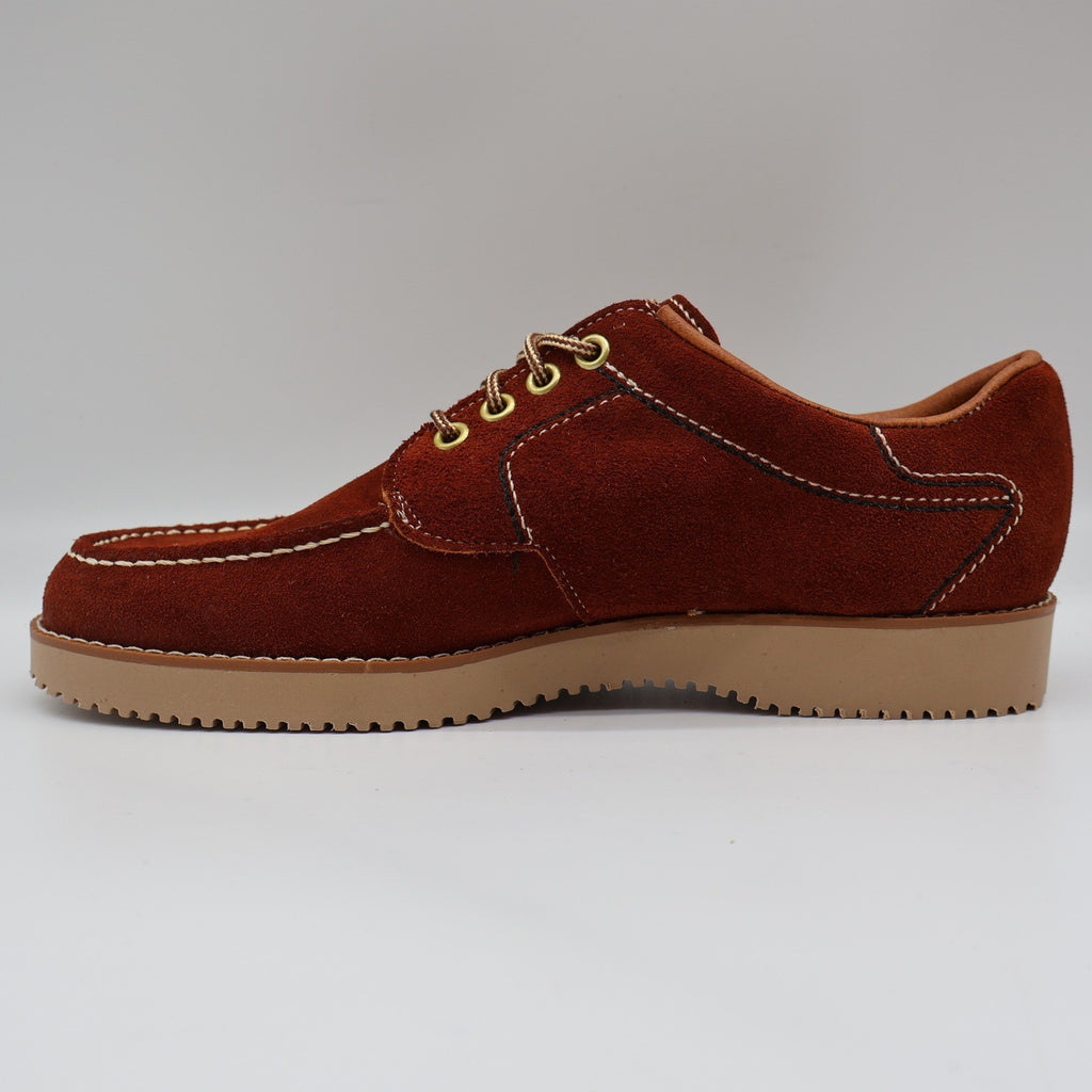 James Pepper Oxford Shoes Mens 5.5 D Vintage Rust Brown Suede Moc Toe - take2supply