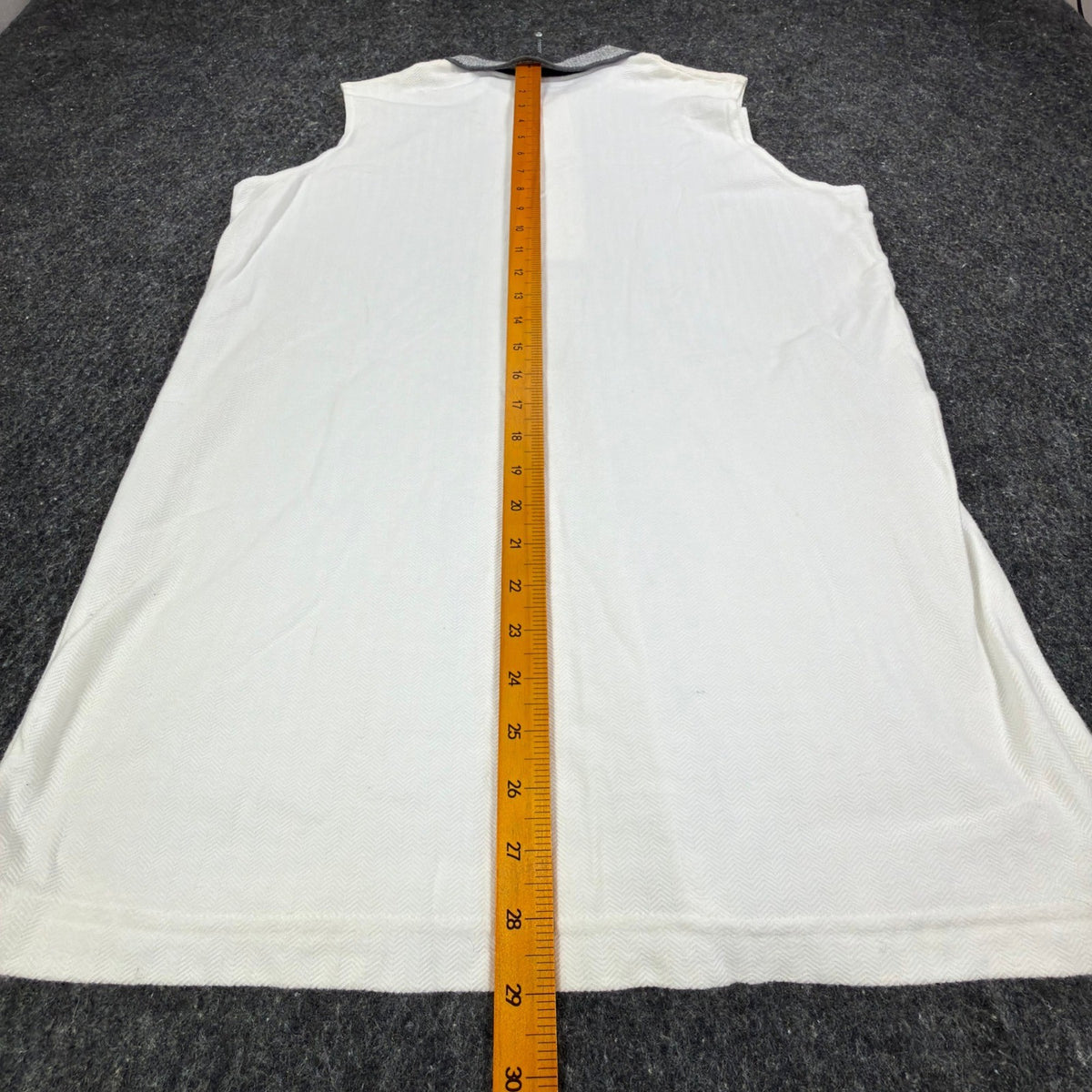 Dunbrooke Vintage Sleeveless Polo Shirt Women Large White Cotton New - take2supply
