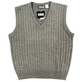 D'Avila V-Neck Sweater Vest Mens Large Charcoal Heather Grey Ribbed Knit NWT - take2supply