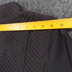 Erin London Quilted Zip Jacket Womens Small Black Chevron Mock Neck Grommet NEW - take2supply