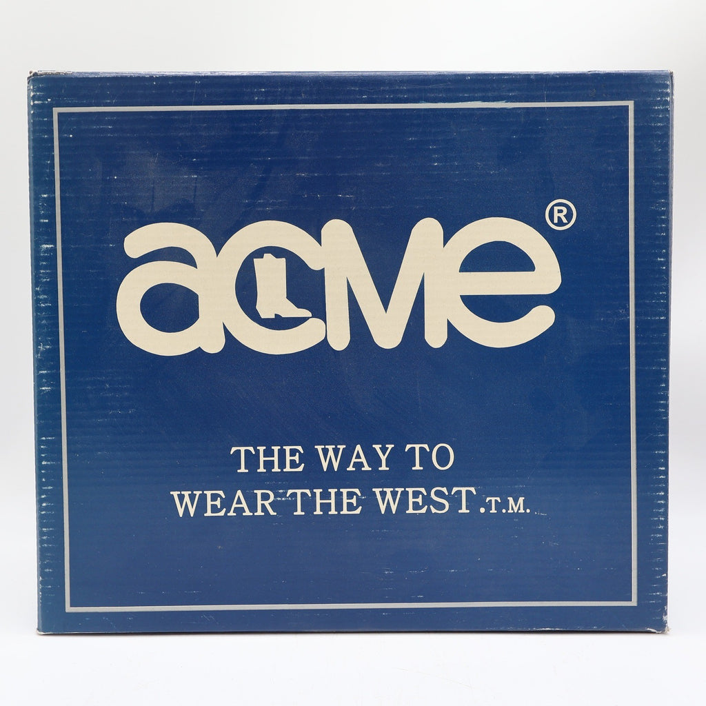 Acme Western Boots Childs 1 D Brown Star Inlay Leather New In Box Vintage Style - take2supply