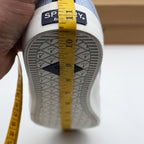 Sperry Crest Vibe Sneaker Womens 7.5 Blue Gingham Canvas Leather Lace STS85817 - take2supply