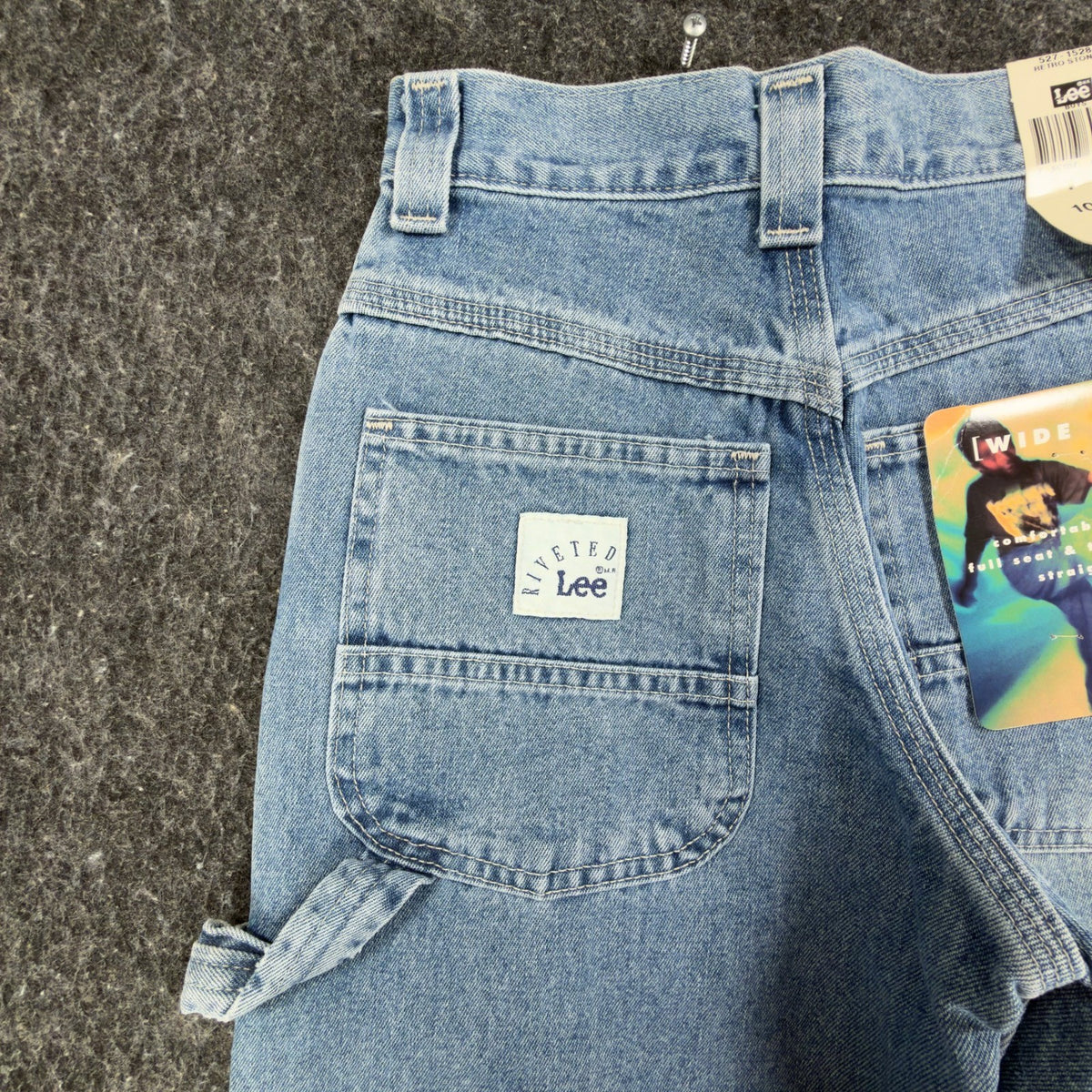 Lee Vintage 90s Wide Leg Carpenter Jeans Boys 10 Slim Retro Stone Blue NWT - take2supply