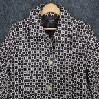 Moka Sport Geometric Box Check Coat Womens Size M Brown Beige Button Up Jacket - take2supply