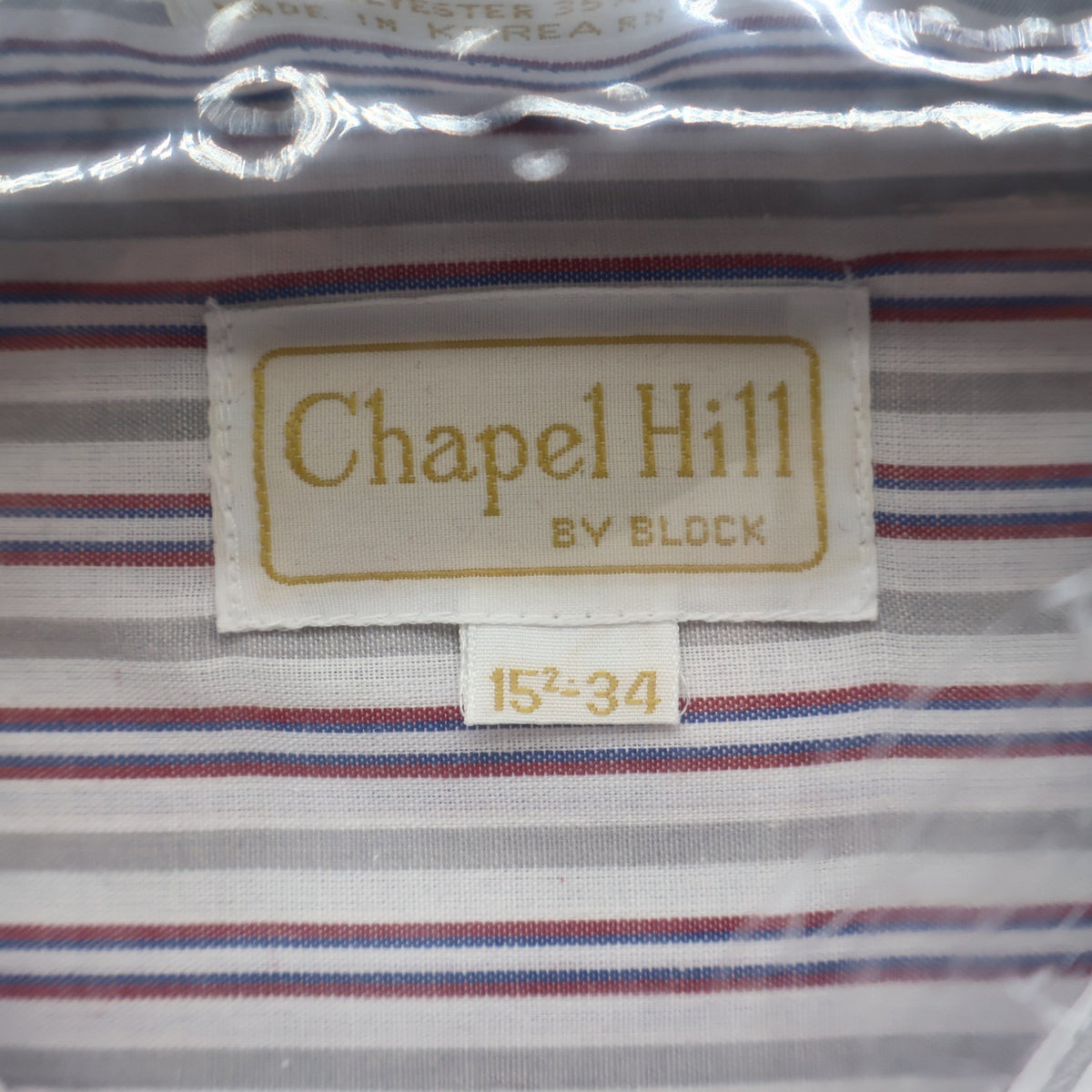 Chapel Hill by Block Dress Shirt Mens 15.5 34 Vintage Striped Expander Collar - take2supply