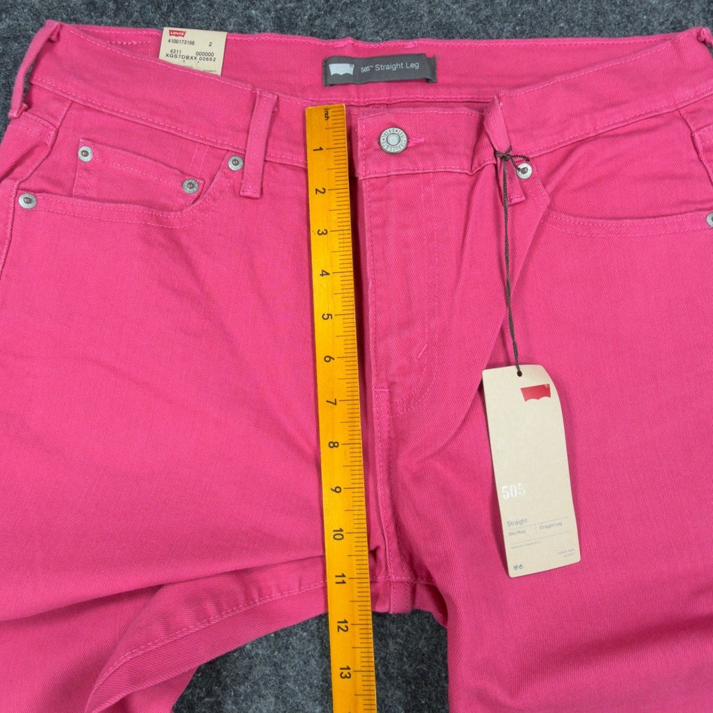 Levi's 505 Straight Leg Jeans Womens 12 Pink Cotton Blend NWT - take2supply