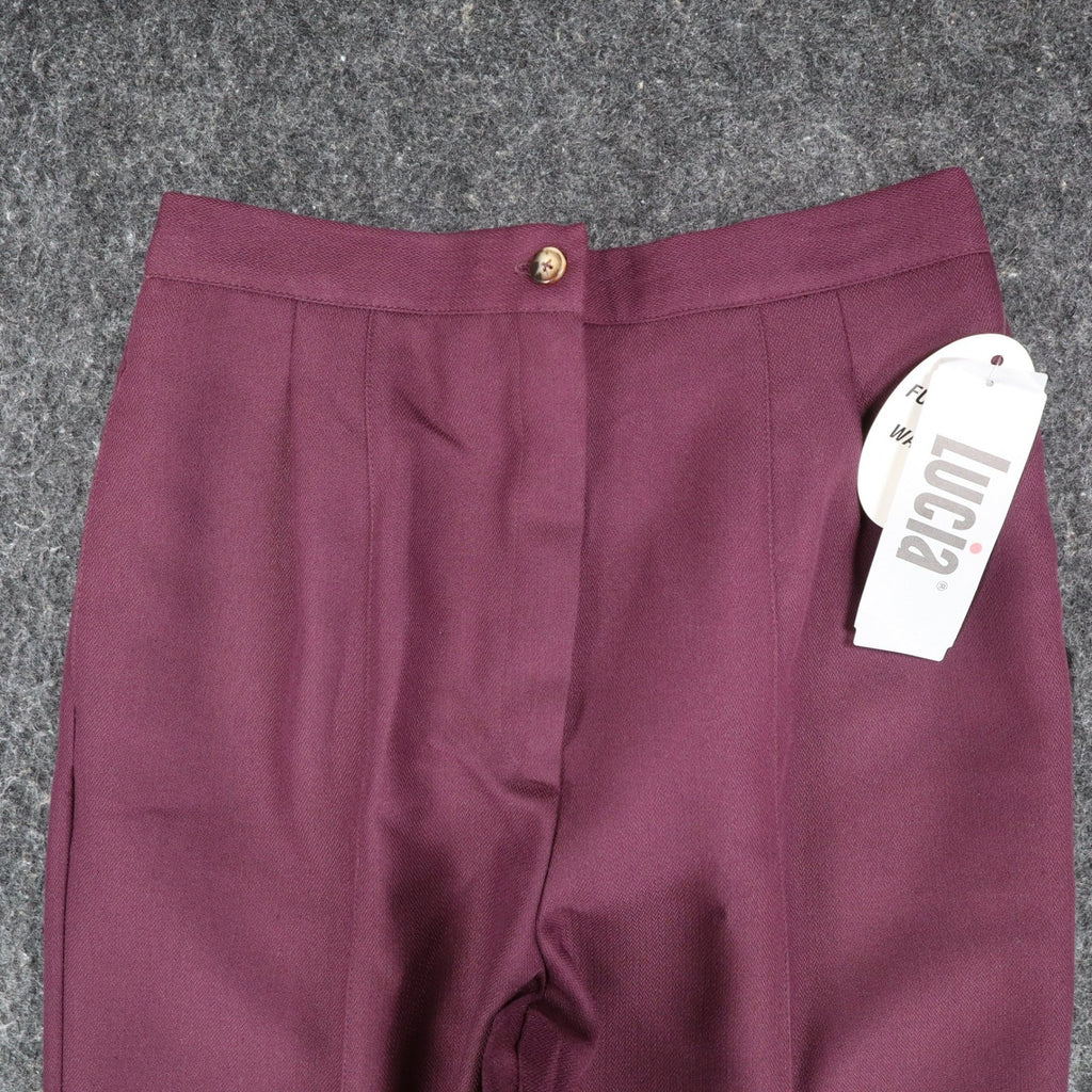 Lucia Dress Pants Womens 10 Burgundy Falling Leaves Crepe Lined High Rise New - take2supply