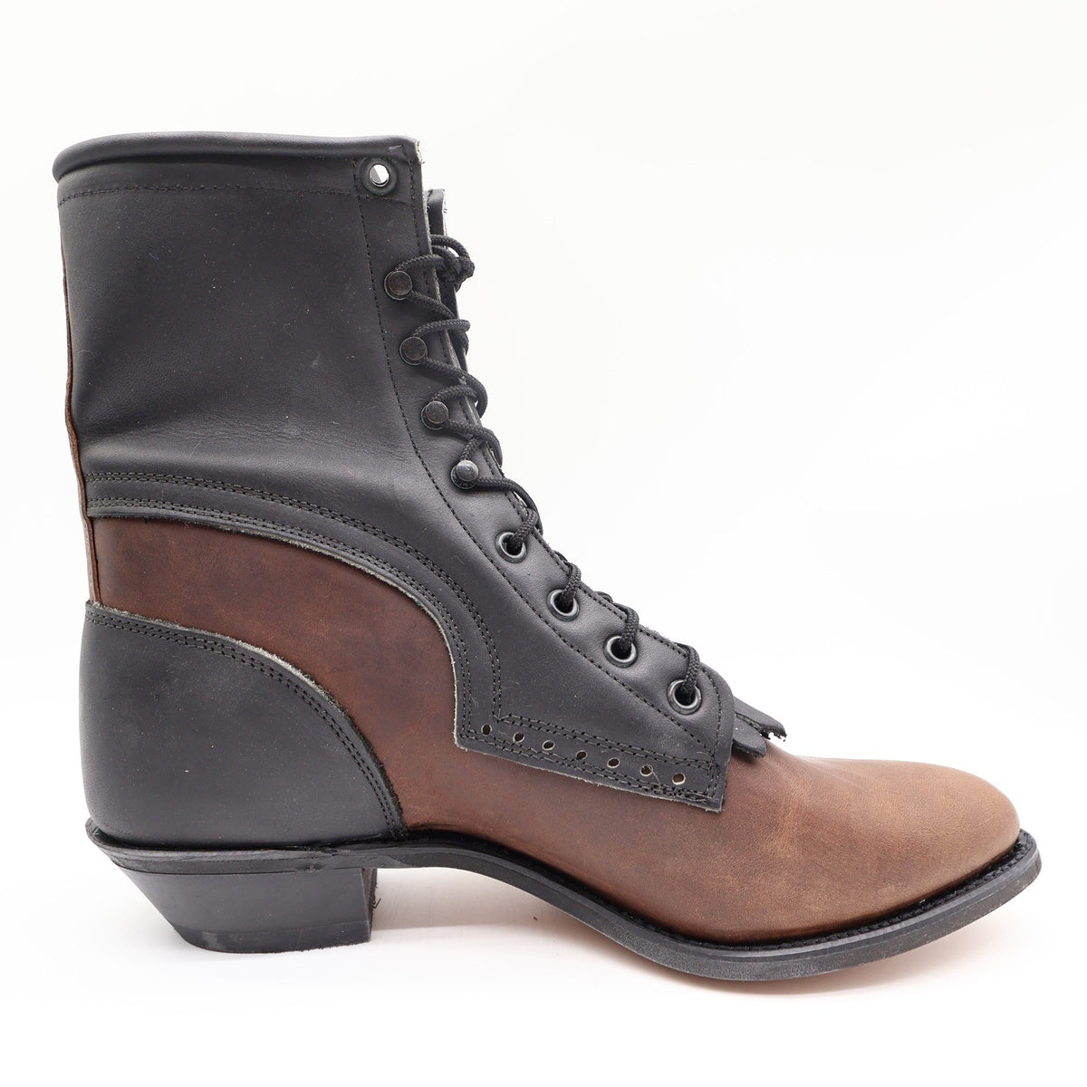 Wrangler Vintage 90s Packer Boots Womens 10 Brown Black Leather NWT USA Made - take2supply
