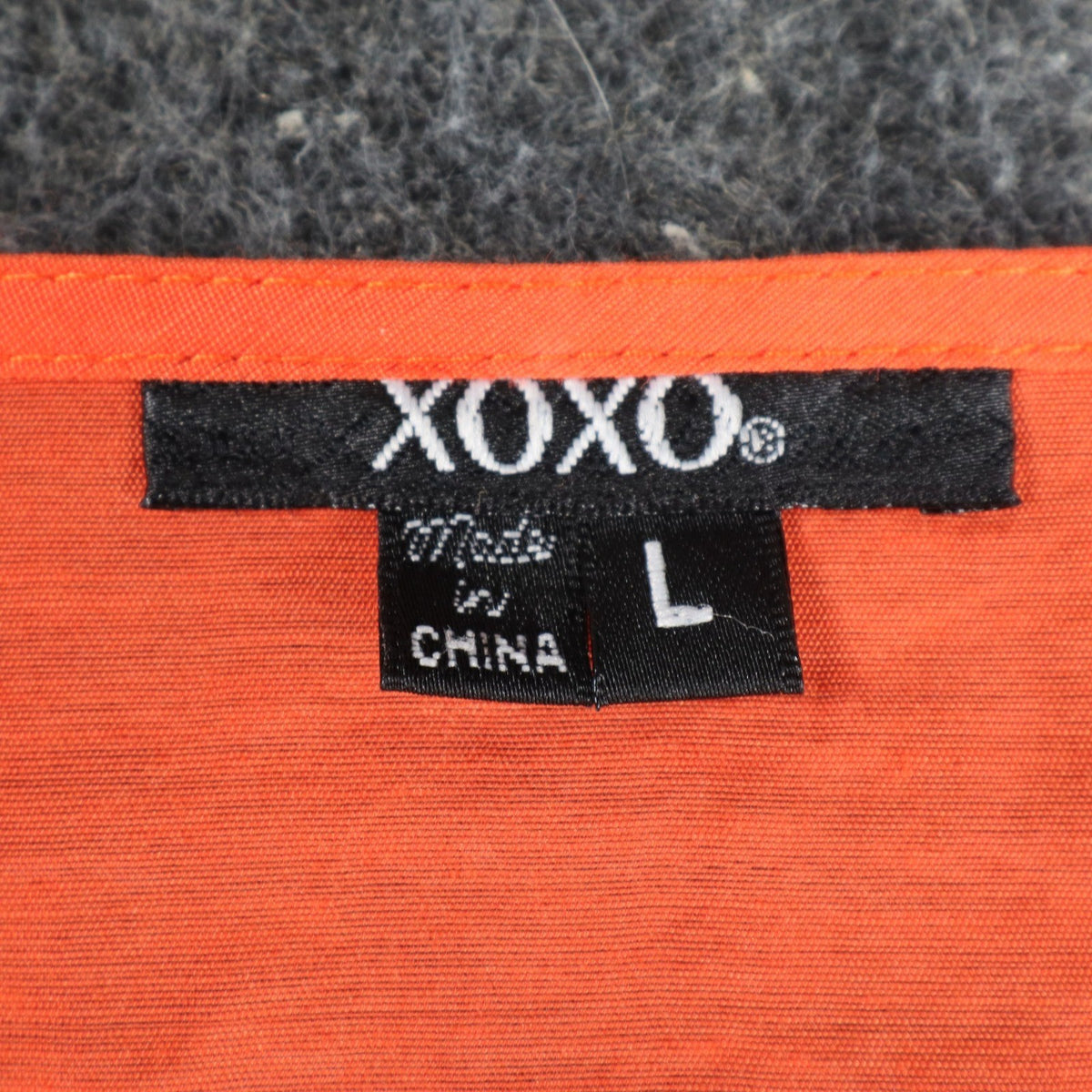 XOXO Blouse Womens L Orange Rayon Crochet Lace Ruffle Cap Sleeve Smocked Top NEW - take2supply