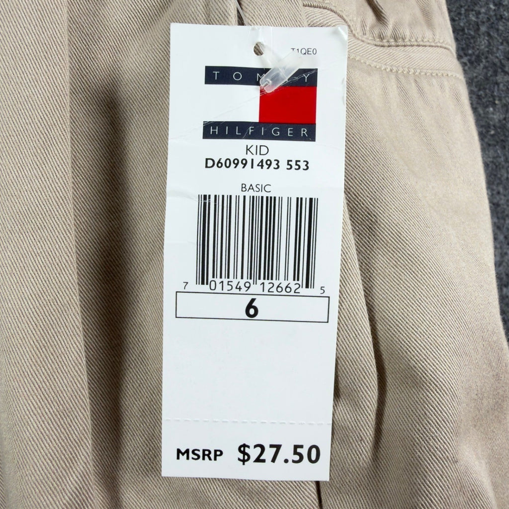 Tommy Hilfiger Pants Boys 6 Khaki Chino Pleated Elastic Waist NWT - take2supply