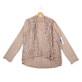 Erin London Open Front Jacket Medium NWT Sand Faux Suede Laser Cut Eyelet C1085 - take2supply