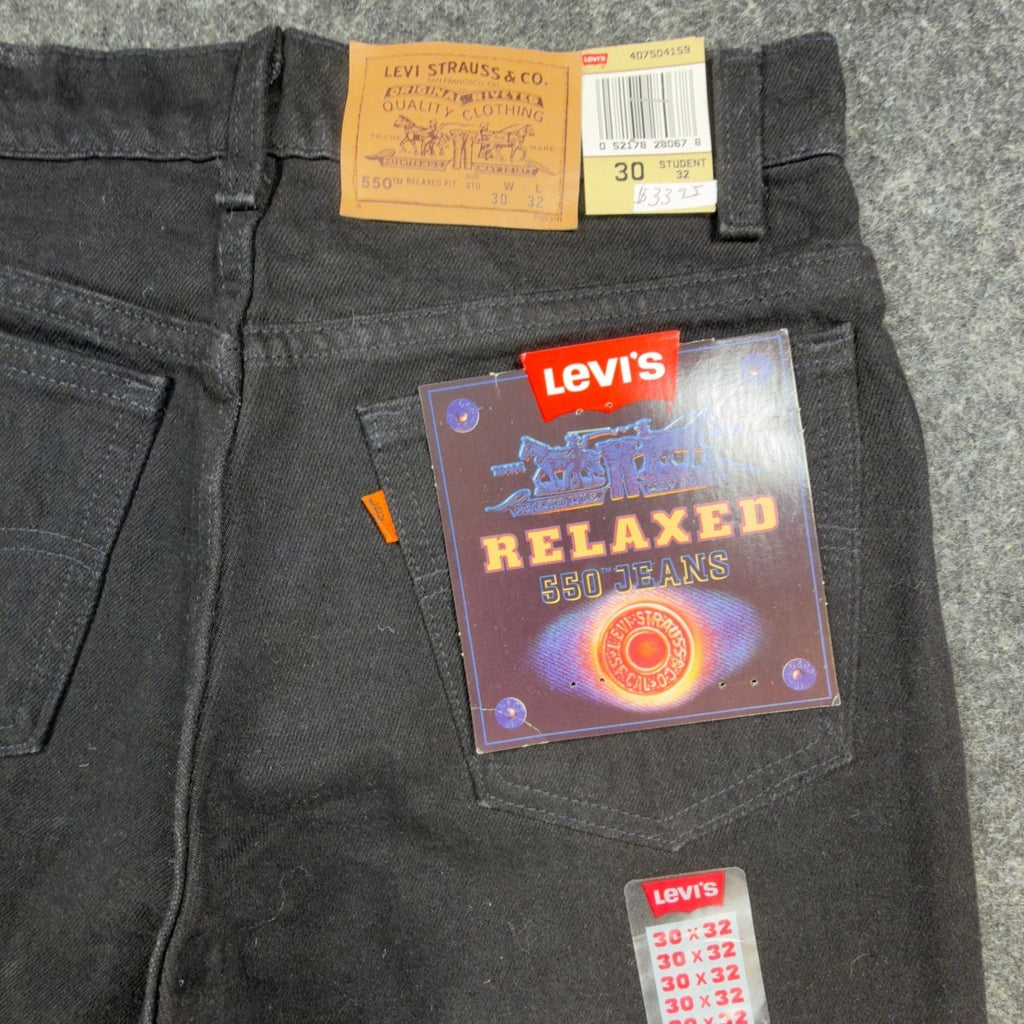 Levi's Vintage 90s 550 Relaxed Jeans Student 30x32 Black Made in USA NWT C100 - take2supply