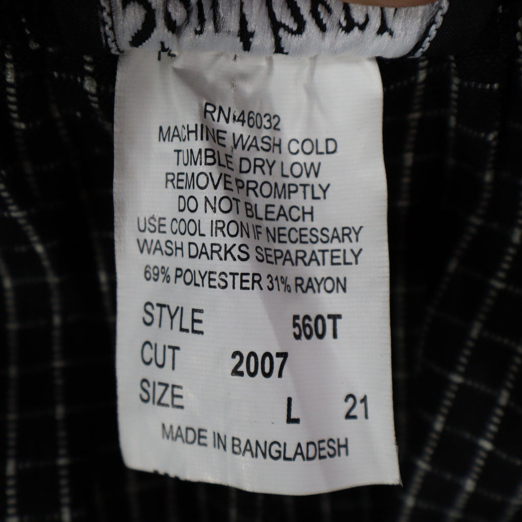 Southern Lady Pants Womens Large Black White Grid Check Elastic Waist NWT NOS - take2supply
