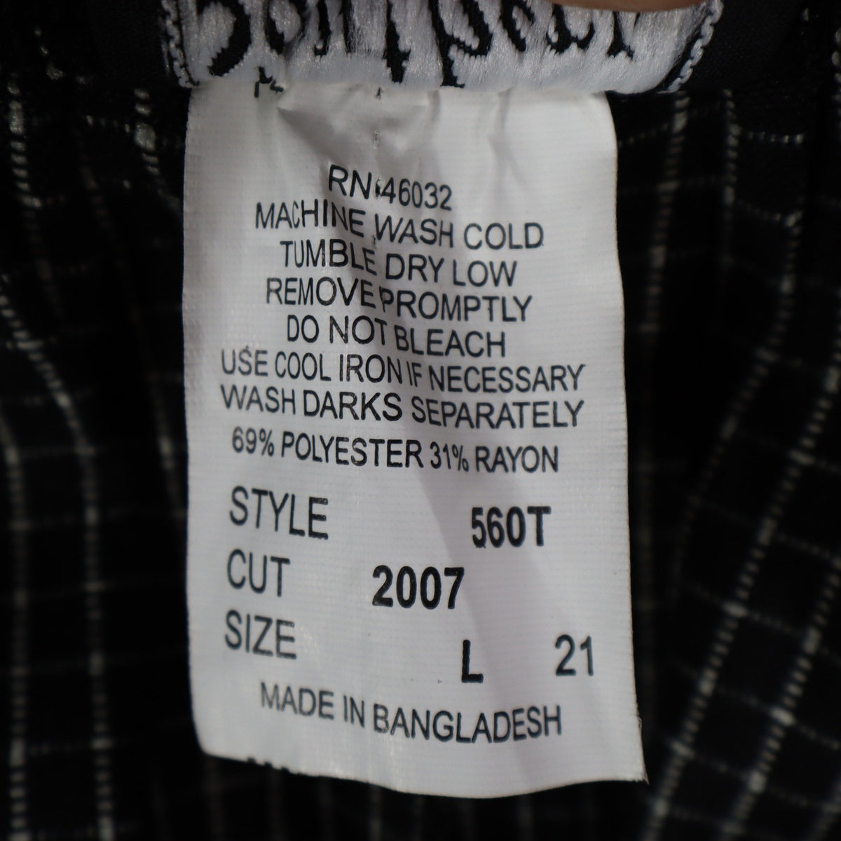 Southern Lady Pants Womens Large Black White Grid Check Elastic Waist NWT NOS - take2supply