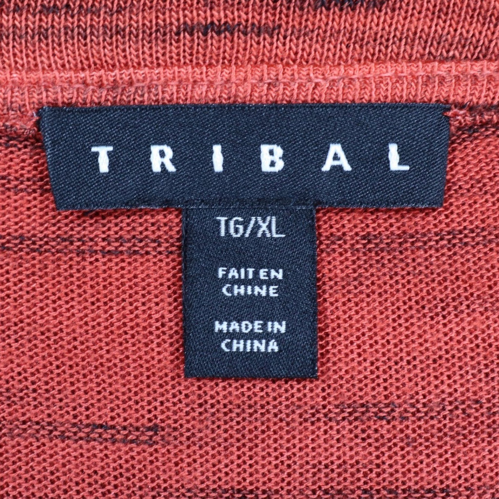 Tribal Asymmetrical Top Womens XL Tawny Red Ombre Space Dye Cowl Neck NEW - take2supply