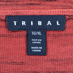 Tribal Asymmetrical Top Womens XL Tawny Red Ombre Space Dye Cowl Neck NEW - take2supply