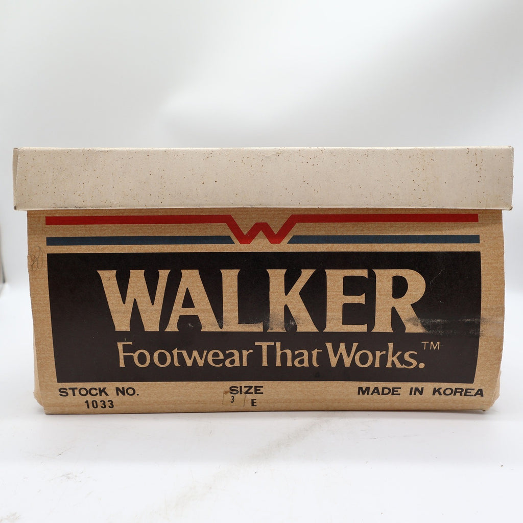 Walker Vintage 80s Work Boots Mens 3 E Tan Leather Deadstock New - take2supply