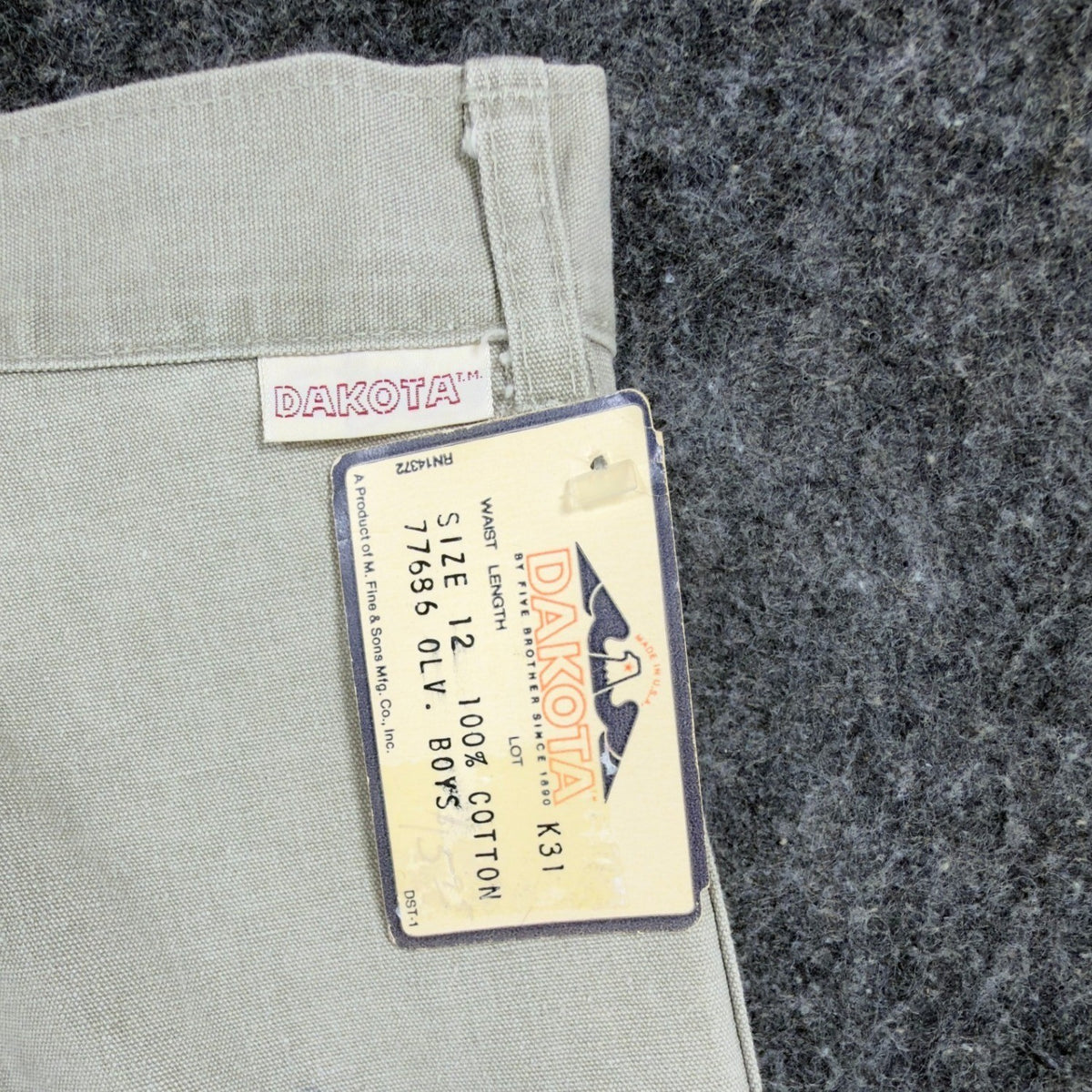 Dakota Vintage 70s Cargo Pants Boys 12 Olive Tan Cotton NWT USA Made Deadstock - take2supply