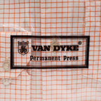 Van Dyke Grid Shirt Boys 10 Vintage Deadstock Orange White Permanent Press - take2supply