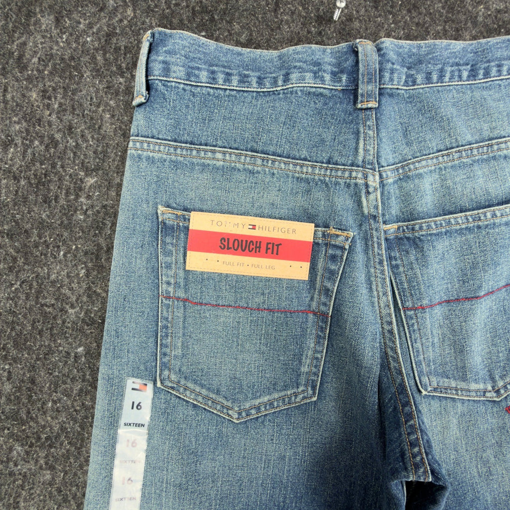 Tommy Hilfiger Y2K Slouch Fit Jeans Boy 16 Blue Cotton Deadstock NWT - take2supply