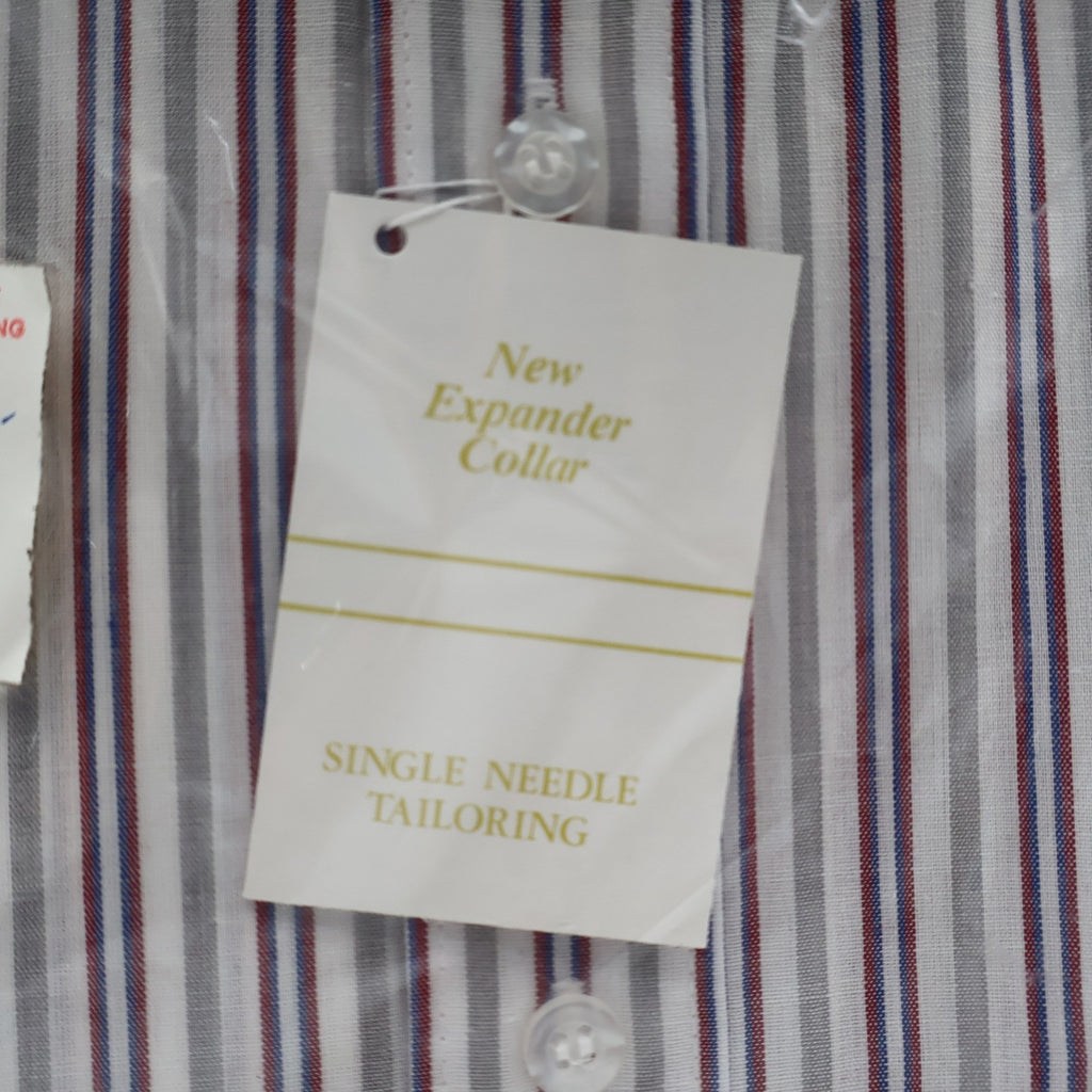 Chapel Hill by Block Dress Shirt Mens 15.5 34 Vintage Striped Expander Collar - take2supply