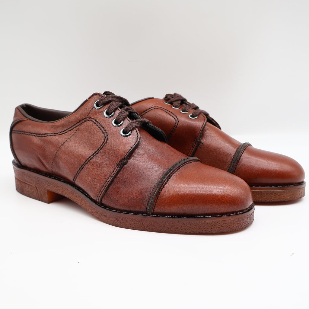 Walker Vintage Oxford Shoes Mens 6 D Brown Leather Deadstock Made in USA 2846 - take2supply