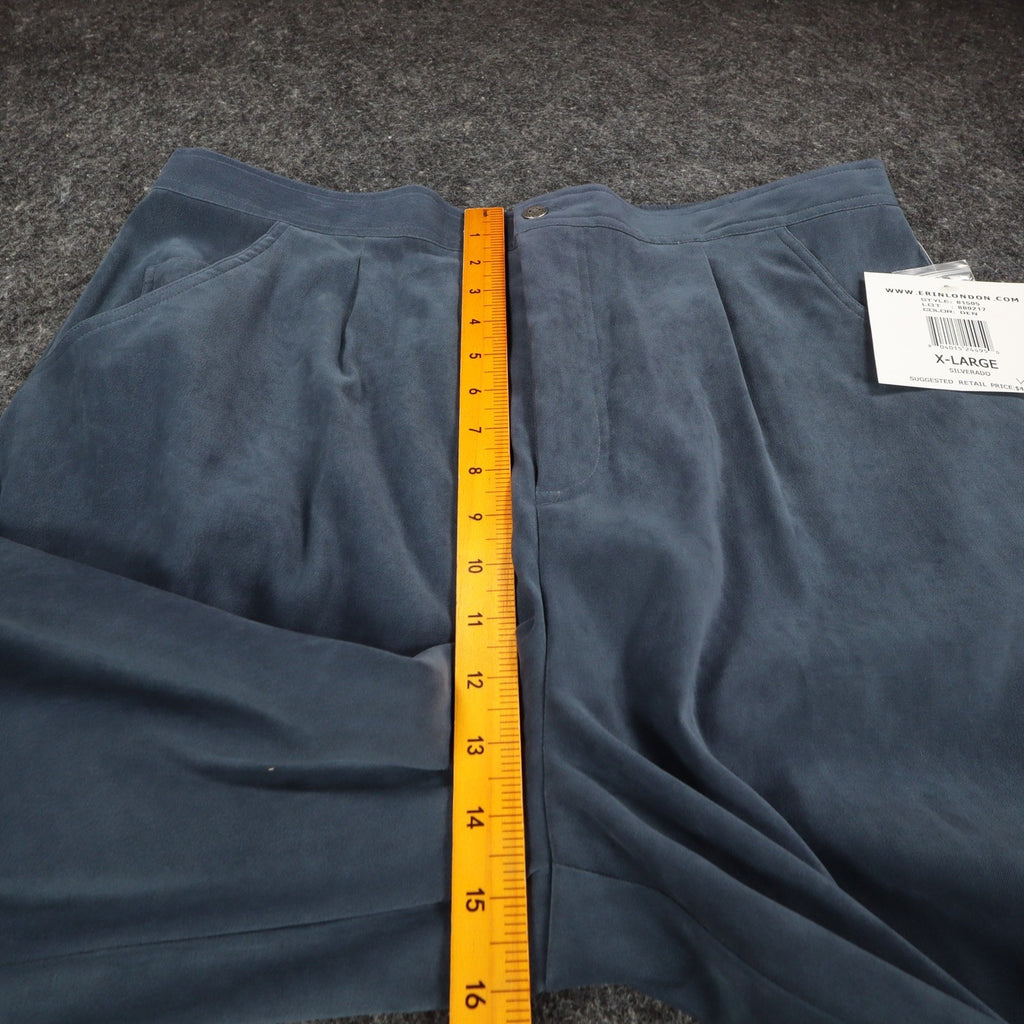 Erin London Pants Womens XL Silverado Blue Pleated Elastic Waist New NWT C853 - take2supply