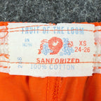 Fruit of the Loom Vintage 70s Gym Shorts Youth XS 24-26 Orange Cotton NWT - take2supply