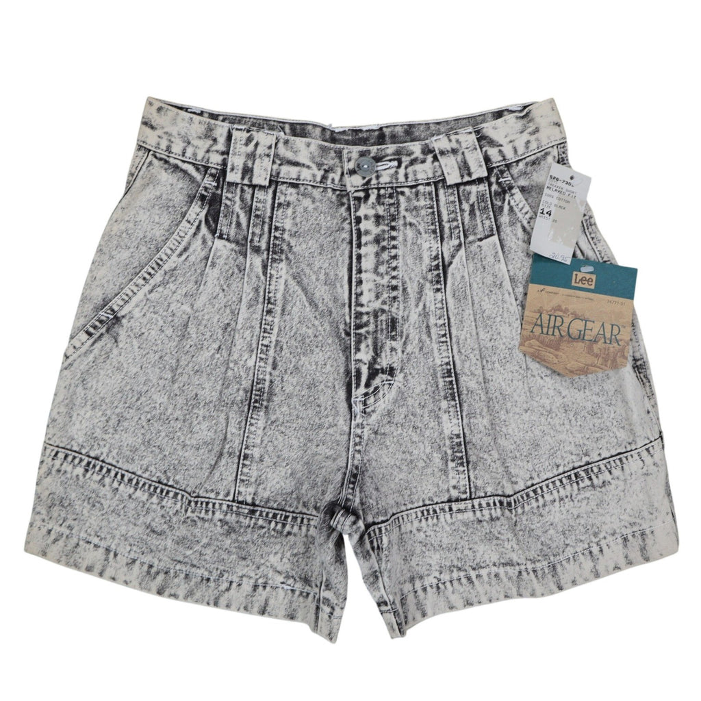 Lee Trekker Shorts Boys 14 Vintage 90s Acid Wash Black Cotton Relaxed Fit NWT - take2supply