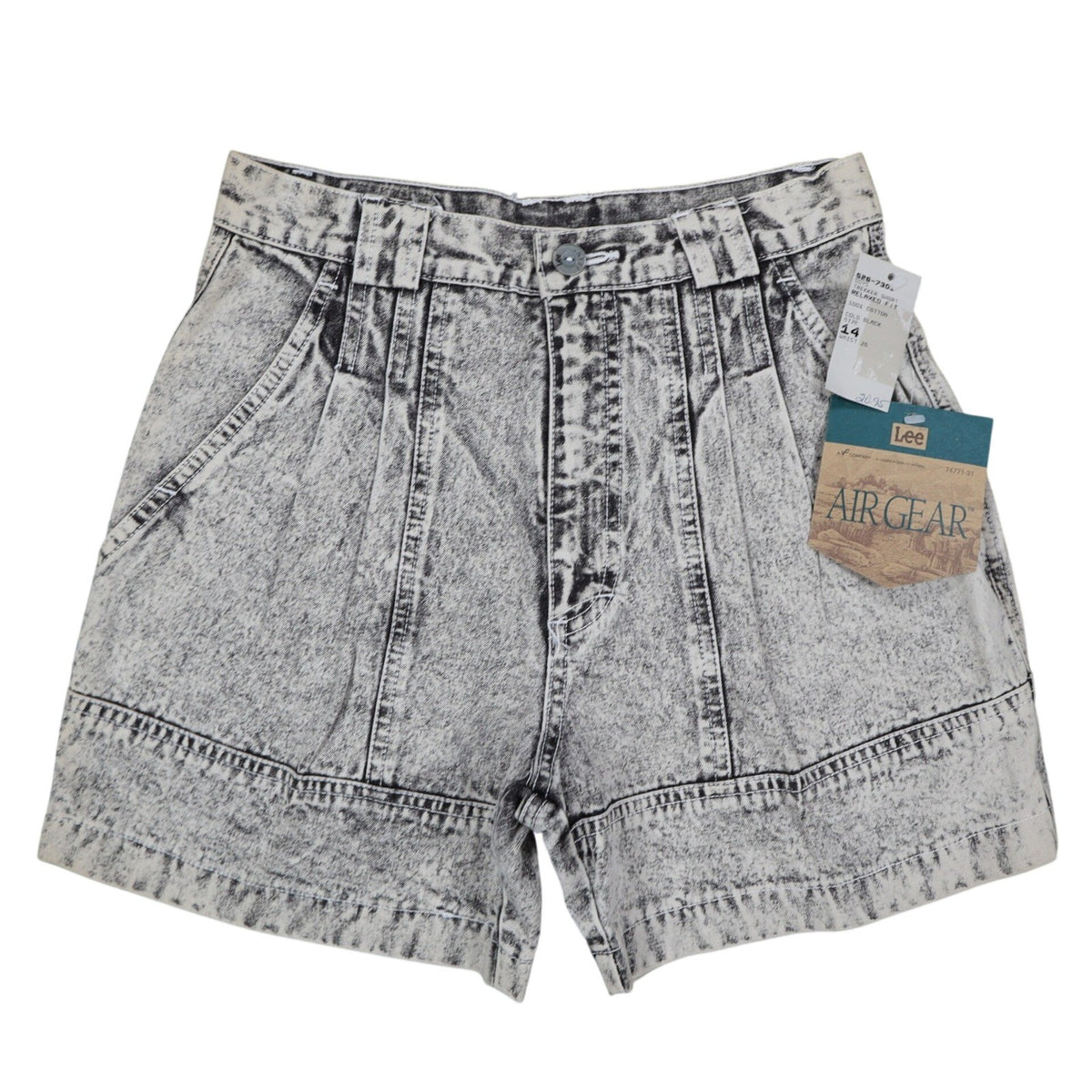 Lee Trekker Shorts Boys 14 Vintage 90s Acid Wash Black Cotton Relaxed Fit NWT - take2supply