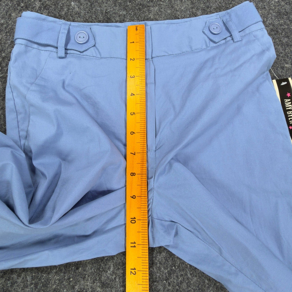 Amy Byer Y2K Bermuda Shorts Girls 12 Blue Cotton Stretch Cuffed New - take2supply