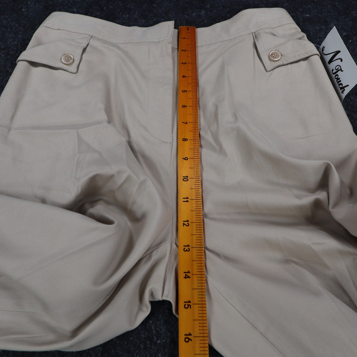 N Touch Dress Pants Womens 8 Khaki Beige Stretch Cotton Straight Leg New NWT - take2supply