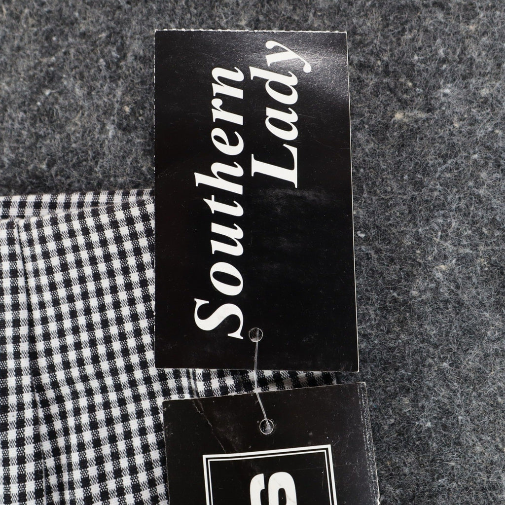 Southern Lady Gingham Pants Womens 10 Black White Stretch Straight Leg New C858 - take2supply