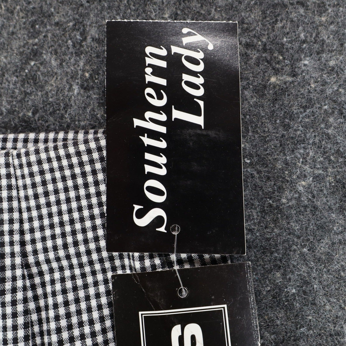 Southern Lady Gingham Pants Womens 10 Black White Stretch Straight Leg New C858 - take2supply