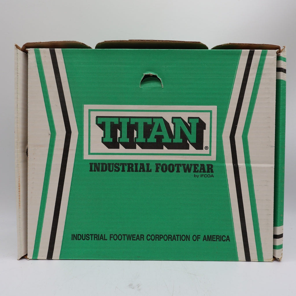 Titan Vintage 80s Safety Toe Work Boots Mens 8.5 D Brown Leather NWT Made in USA - take2supply