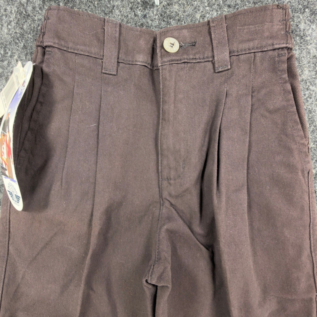 Dockers Vintage 90s Pleated Chino Pants Boys 7 Brown Cotton Slim NWT - take2supply