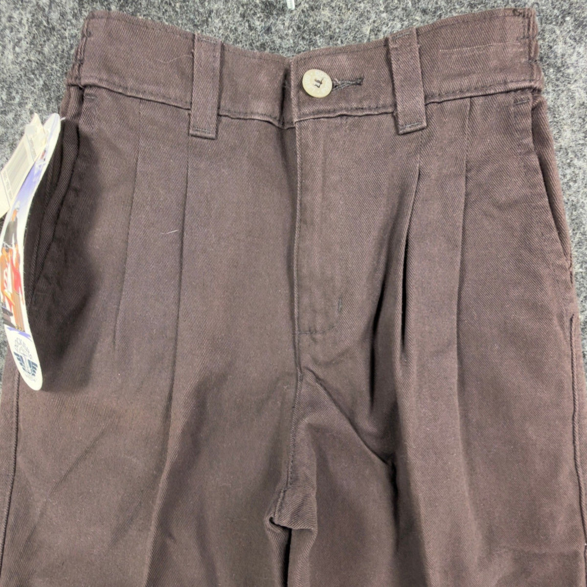 Dockers Vintage 90s Pleated Chino Pants Boys 7 Brown Cotton Slim NWT - take2supply