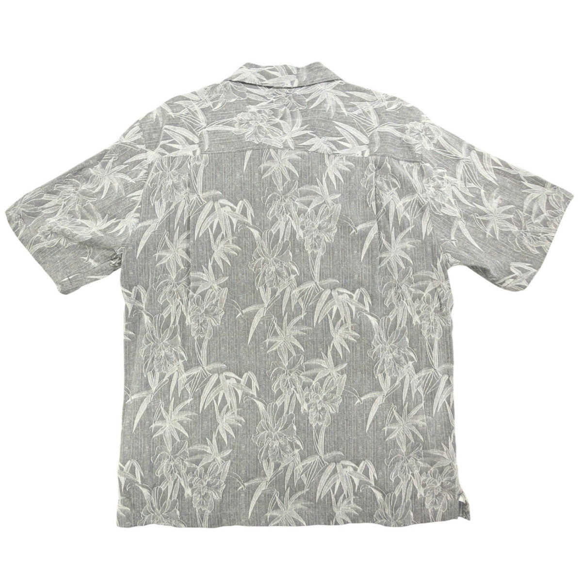 Back of the gray floral-print shirt
