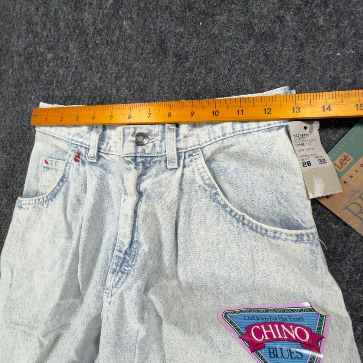 Lee Vintage 90s Easy Rider Jeans Students 28x32 Light Wash Acid Denim NWT - take2supply
