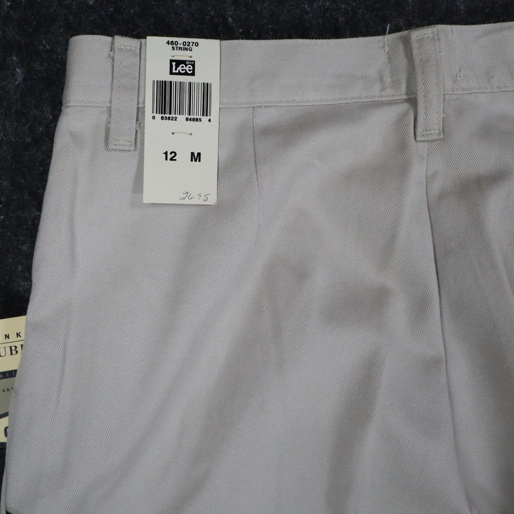 Lee Casuals Pants Womens 12 M Vintage 90s Khaki Cotton Double Pleat Relaxed Fit - take2supply