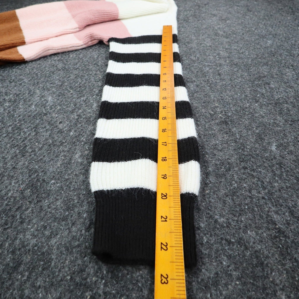 Hem & Thread Colorblock Striped Sweater Women Medium Pink Brown White Black Knit - take2supply