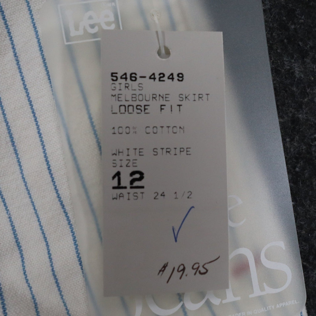 Lee Vintage 90s Pinstripe Pleated Shorts Womens 12 High Rise Cotton White Blue - take2supply