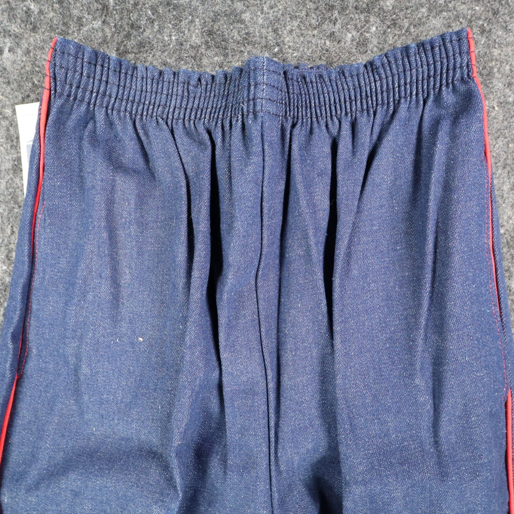 Vintage Young Maverick Jeans Girls 12 Blue Red Piping Elastic Waist USA NWT NOS - take2supply