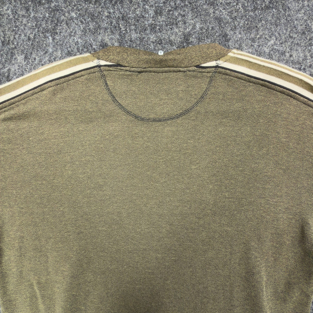 Ferruche Y2K Long Sleeve Shirt Mens XL Olive Green Striped Pullover NWT C417 - take2supply